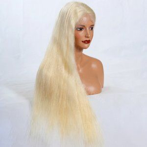 28" -100% Human Hair "TRANSPARENT" Blonde Lace Wig